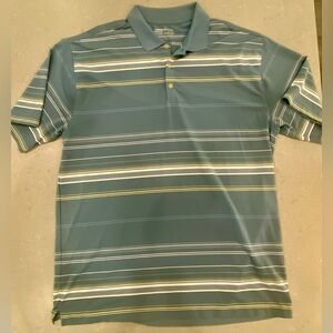 Men's Nike Dry Fit Striped Golf Polo Shirt - Blue XL